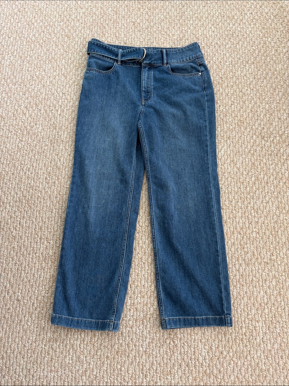 WHBM Wide Leg High Rise Crop with D-Ring Belt - Picture 4 of 16